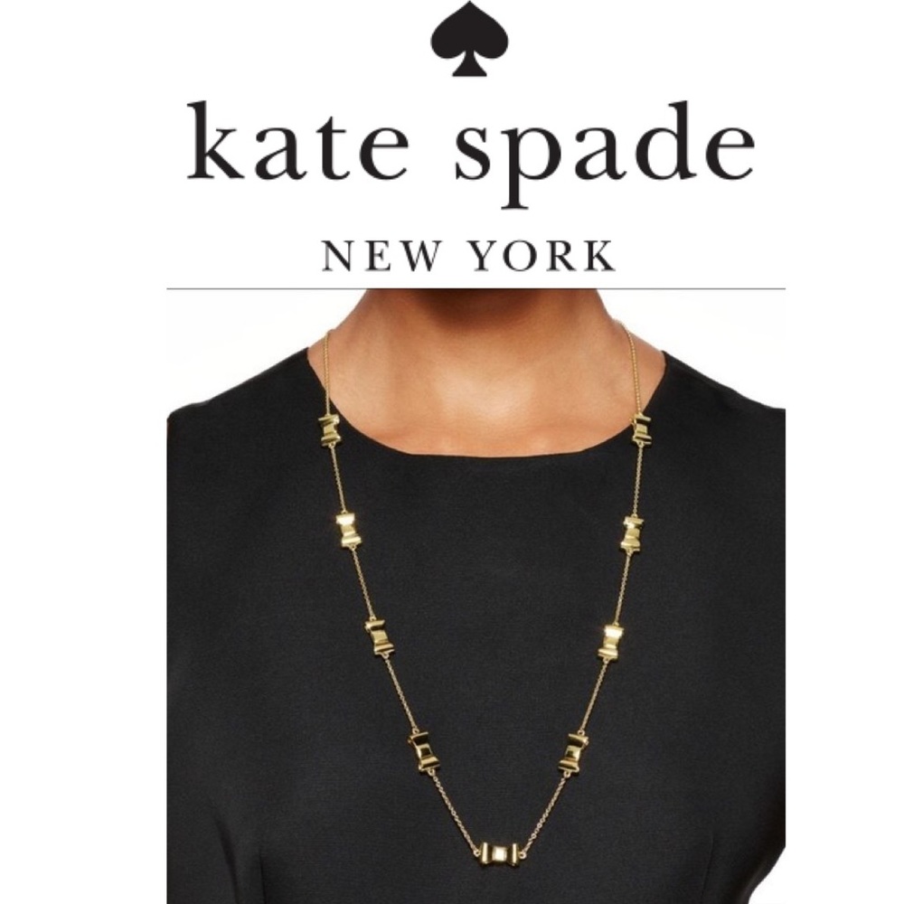 Kate Spade “Take a Bow” Long Gold Necklace